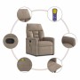 Sillón reclinable de masaje tela de microfibra gris taupe
