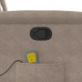 Sillón reclinable de masaje tela de microfibra gris taupe