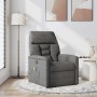 Sillón reclinable de masaje tela de microfibra gris oscuro