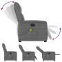 Sillón reclinable de masaje tela de microfibra gris oscuro