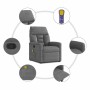 Sillón reclinable de masaje tela de microfibra gris oscuro