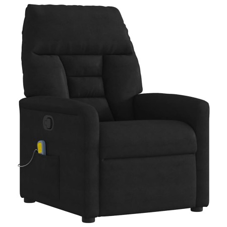 Sillón reclinable de masaje tela de microfibra negro en Sillones | Comprar online en Foro24