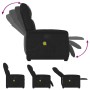 Sillón reclinable de masaje tela de microfibra negro
