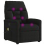 Sillón reclinable de masaje tela de microfibra negro