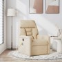 Sillón reclinable de masaje tela de microfibra color crema