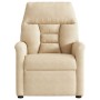 Sillón reclinable de masaje tela de microfibra color crema