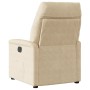 Sillón reclinable de masaje tela de microfibra color crema