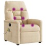 Sillón reclinable de masaje tela de microfibra color crema