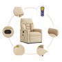 Sillón reclinable de masaje tela de microfibra color crema