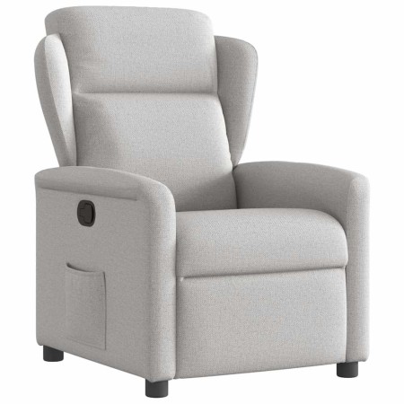 Sillón reclinable de tela gris nube