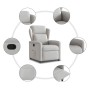 Sillón reclinable de tela gris nube