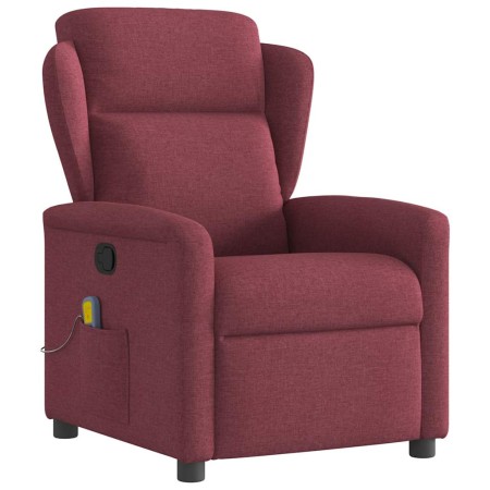 Sillón de masaje reclinable de tela color vino tinto en Sillones | Comprar online en Foro24