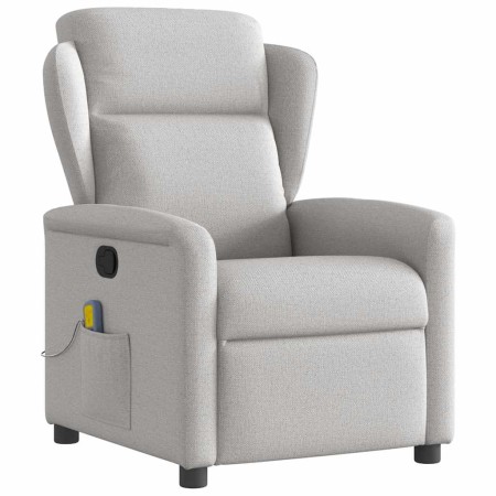 Sillón de masaje reclinable de tela gris nube