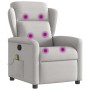 Sillón de masaje reclinable de tela gris nube