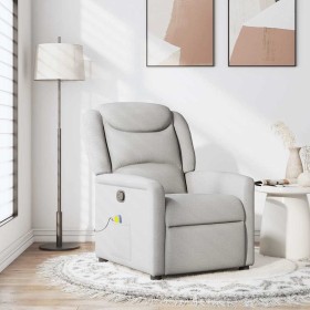 Sillón de masaje reclinable de tela gris nube Sillón de masaje reclinable de tela gris nube