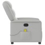 Sillón de masaje reclinable de tela gris nube