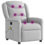 Sillón de masaje reclinable de tela gris nube