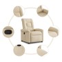 Sillón reclinable de tela crema