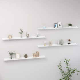 Wandregale 4 Stück in glänzendem Weiß 115x9x3 cm von vidaXL, Regale und Regale - Ref: Foro24-326657, Preis: 39,26 €, Rabatt: %