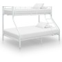 Cama litera sin colchón metal blanco 140x200 cm/90x200 cm