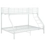 Cama litera sin colchón metal blanco 140x200 cm/90x200 cm
