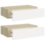 Wandregale mit Schublade 2 Stk. MDF Eiche/Weiß 40x23,5x10cm von vidaXL, Regale und Regale - Ref: Foro24-330250, Preis: 71,04 ...
