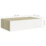 Wall shelves with drawer 2 pcs MDF oak/white 40x23.5x10cm by vidaXL, Shelves and shelves - Ref: Foro24-330250, Price: 69,70 €...