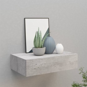 Estante de pared con cajón MDF gris hormigón 40x23,5x10 cm de vidaXL, Estantes y estanterías - Ref: Foro24-330251, Precio: 46...