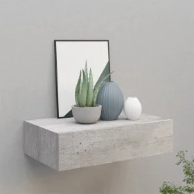 Wall shelf with gray concrete MDF drawer 40x23.5x10 cm by vidaXL, Shelves and shelves - Ref: Foro24-330251, Price: 47,54 €, D...