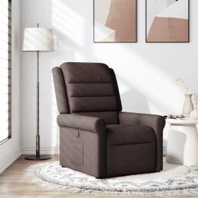 Sillón reclinable de tela marrón oscuro en Sillones | Comprar online en Foro24