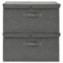 Storage boxes 2 units anthracite gray fabric 50x30x25 cm by vidaXL, Storage baskets - Ref: Foro24-332913, Price: 38,68 €, Dis...