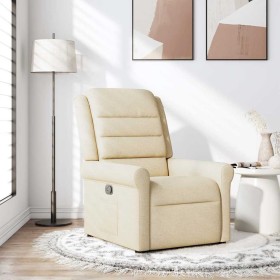Sillón reclinable de tela crema Sillón reclinable de tela crema