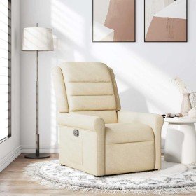 Sillón reclinable de tela crema Sillón reclinable de tela crema