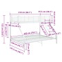 Cama litera sin colchón metal blanco 140x200 cm/90x200 cm