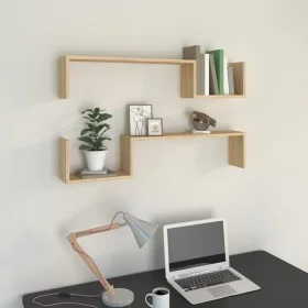 Wall shelves 2 units engineered wood oak 100x15x20 cm by vidaXL, Shelves and shelves - Ref: Foro24-807271, Price: 25,69 €, Di...