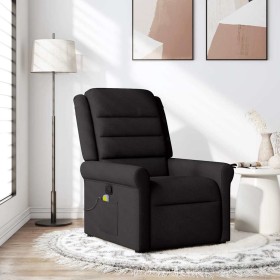 Sillón reclinable de masaje de tela negro Sillón reclinable de masaje de tela negro