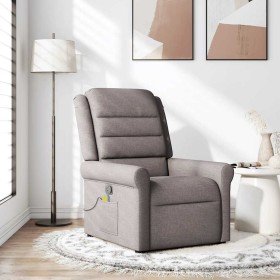 Sillón de masaje reclinable de tela gris taupé en Sillones | Comprar online en Foro24