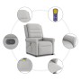 Sillón de masaje reclinable de tela gris nube