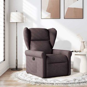 Sillón reclinable de tela marrón oscuro en Sillones | Comprar online en Foro24