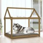 Cama para perros madera maciza pino marrón miel 111x80x100 cm by vidaXL, Beds for dogs - Ref: Foro24-822220, Price: 75,52 €, ...