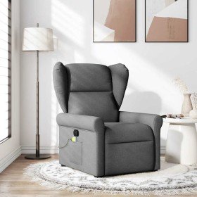 Sillón de masaje reclinable de tela gris oscuro Sillón de masaje reclinable de tela gris oscuro