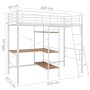 Cama litera con mesa sin colchón metal blanco 90x200 cm