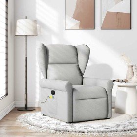 Sillón de masaje reclinable de tela gris nube Sillón de masaje reclinable de tela gris nube
