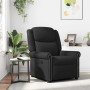 Sillón reclinable cuero sintético negro brillante