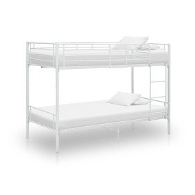 Cama litera de metal blanca 90x200 cm Cama litera de metal blanca 90x200 cm