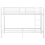Cama litera de metal blanca 90x200 cm