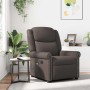 Sillón reclinable de cuero sintético marrón brillante