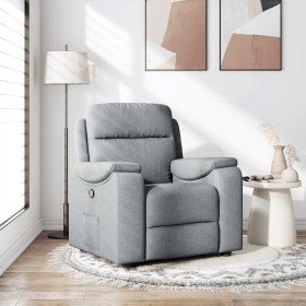 Sillón reclinable de tela gris claro Sillón reclinable de tela gris claro
