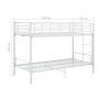 Cama litera de metal blanca 90x200 cm