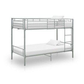 Cama litera de metal gris 90x200 cm Cama litera de metal gris 90x200 cm